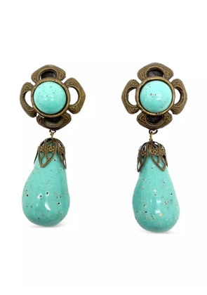 Jennifer Gibson Jewellery 1960s French Duck Egg earrings - Blue