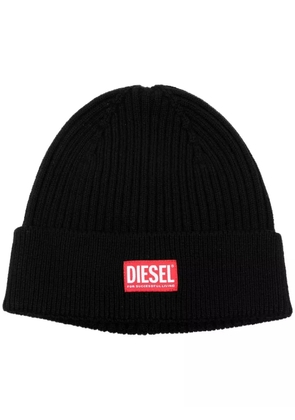 Diesel K-Coder-G 2x2 ribbed beanie - Black