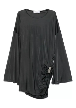 The Attico draped bell-sleeve asymmetric dress - Grey