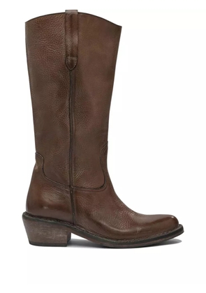 Moma leather cowboy boots - Brown