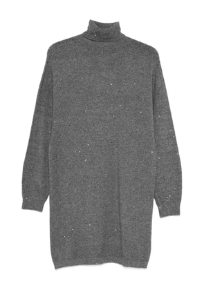 LIU JO embellished turtleneck knit dress - Grey