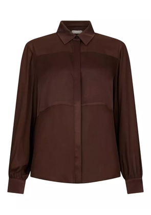 LIU JO satin-insert crepe shirt - Brown