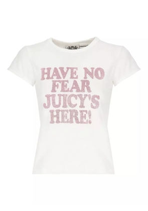 Juicy Couture glitter-embellished cotton T-shirt - White