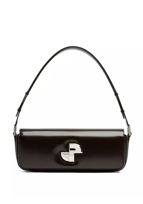 Patou Le Lock leather shoulder bag - Brown
