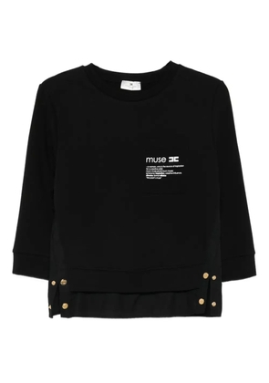 Elisabetta Franchi button-detail T-shirt - Black