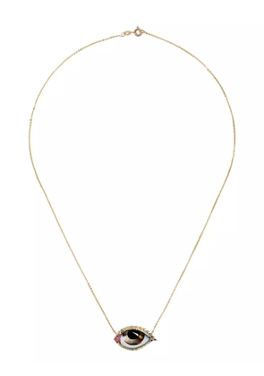 Lito 14kt yellow gold Tu Es Partout ruby, tsavorite, sapphire and diamond necklace