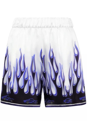 Philipp Plein Flame satin shorts - White