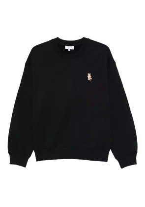 Maison Kitsuné fox-embroidered cotton sweatshirt - Black
