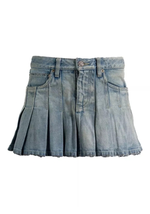 Balenciaga pleated denim mini skirt - Blue
