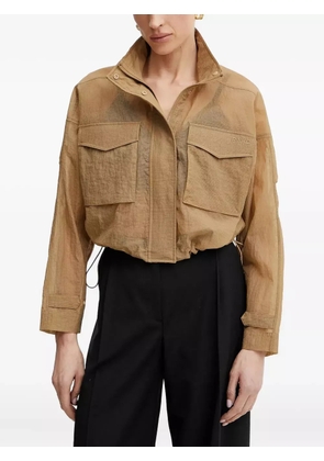 PINKO flap-pocket cropped jacket - Brown