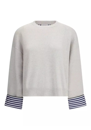Brunello Cucinelli striped-cuff top - Neutrals