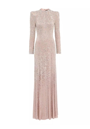 Jenny Packham Rory embellished mock-neck maxi dress - Neutrals