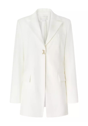 Genny crystal-embellished single-breasted blazer - White