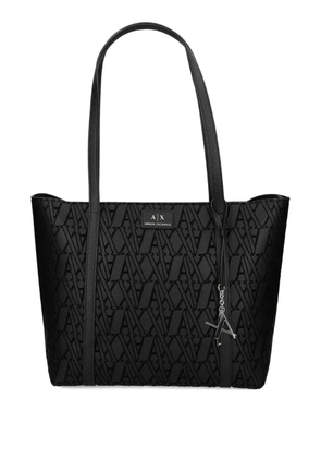 Armani Exchange monogram-pattern tote bag - Black