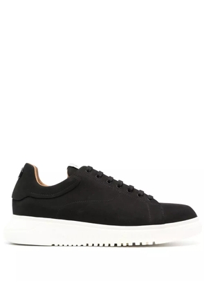 Emporio Armani lace-up leather sneakers - Black