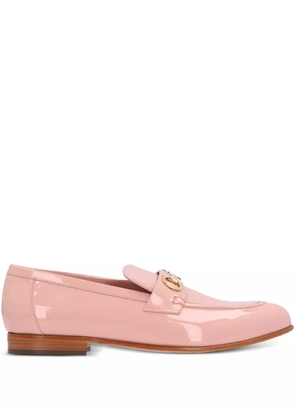 Ferragamo Gancini-detail patent loafers - Pink