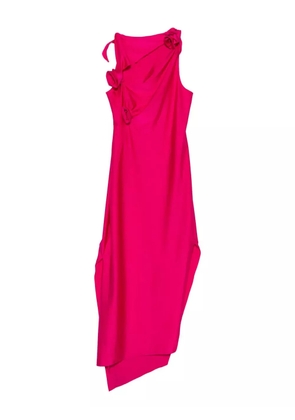 Coperni asymmetric flower-detail maxi dress - Pink