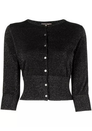 N.Peal shimmer-knit cardigan - Black
