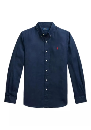 Ralph Lauren Collection embroidered-logo linen shirt - Blue