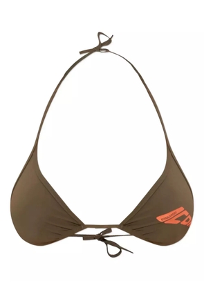 DSQUARED2 logo-print triangle bikini bra - Green
