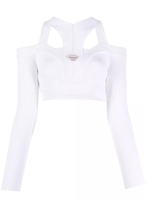 Alexander McQueen cut-out knitted top - White