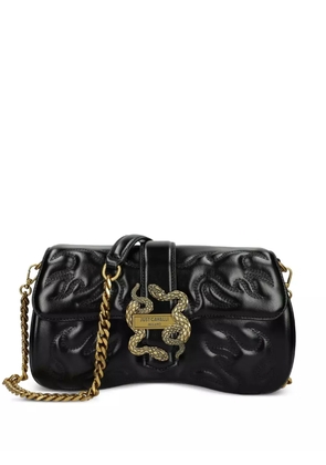 Just Cavalli snake-buckle quilted shoulder bag - Black
