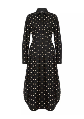 Moschino polka-dot pleated dress - Black