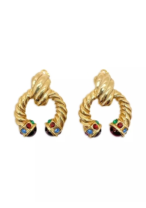 Jennifer Gibson Jewellery 1980s Cabochon earrings - Gold