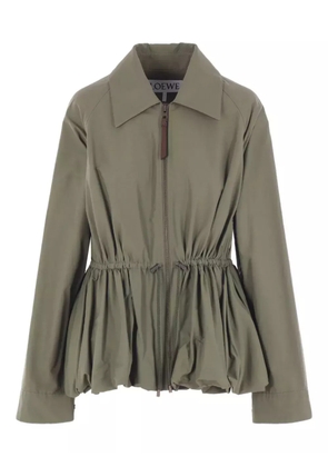 LOEWE drawstring-waist gathered jacket - Green