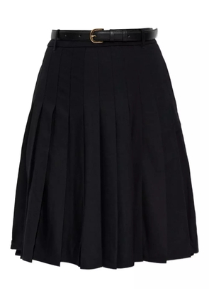 Self-Portrait pleated belted midi skirt - Black
