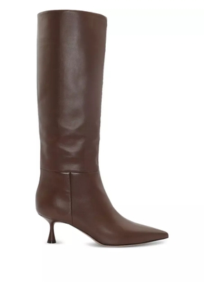 Gianvito Rossi 55mm Joyce leather pointed-toe knee-high boots - Brown