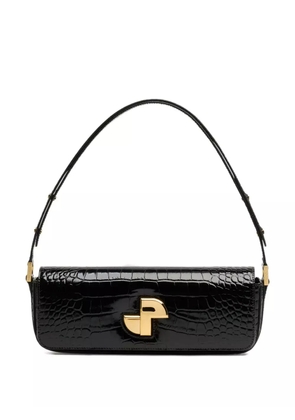 Patou Le Lock crocodile-embossed shoulder bag - Black
