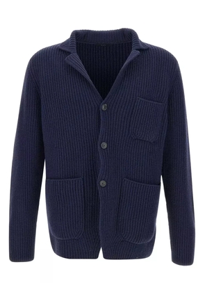 Fay patch-pocket wool cardigan - Blue