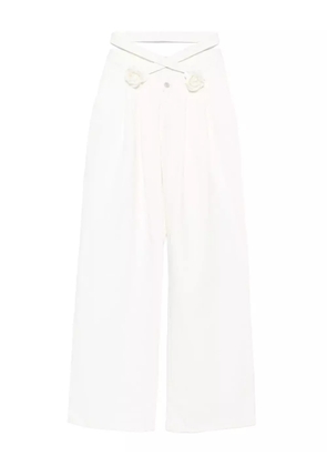 Seen Users Wrapped In Roses pleated trousers - White