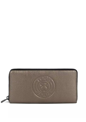 TOUS embossed logo zip-around wallet - Brown
