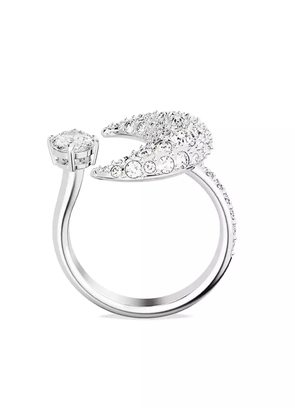 Swarovski Luna crescent-moon crystal open ring - Silver