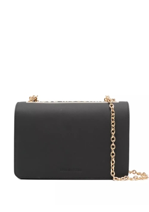 Love Moschino small logo-plaque shoulder bag - Black