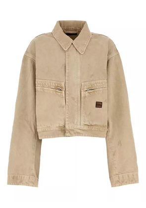 Balenciaga zipped-pocket long-sleeves denim jacket - Neutrals
