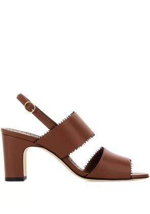 Manolo Blahnik 70mm leather heeled sandals - Brown