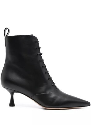 Gianvito Rossi 55mm Morganne lace-up pointed-toe boots - Black
