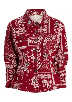 Cinq A Sept bandana-print embellished jacket - Red