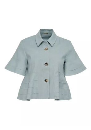 Alexia bell-sleeve ruffled shirt - Blue