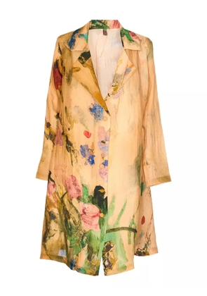 YAVI floral print button jacket - Yellow