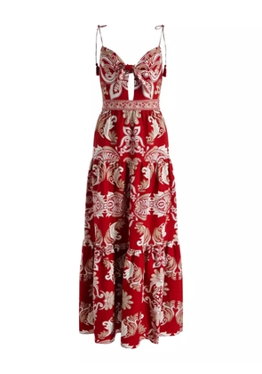 alice + olivia Minka tassel-details maxi day dress - Red