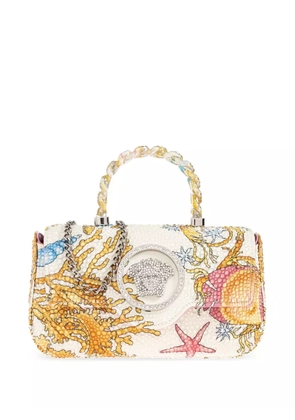 Versace La Medusa embellished sea-life cross body bag - White