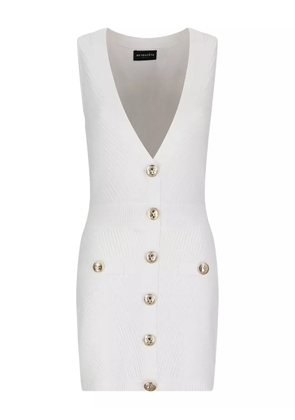 Retrofete Ellison ribbed button-front dress - White