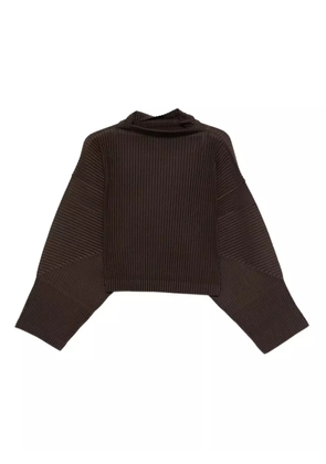 Homme Plissé Issey Miyake Mc June pleated high-neck T-shirt - Brown