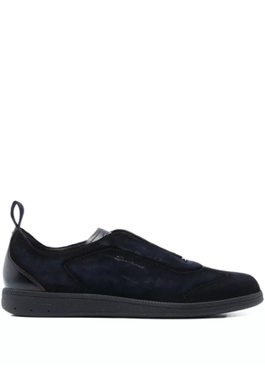 Santoni suede slip-on sneakers - Blue