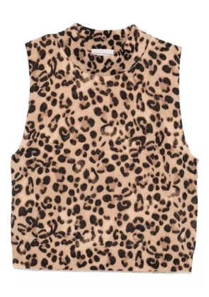 Semicouture leopard-print sleeveless top - Neutrals