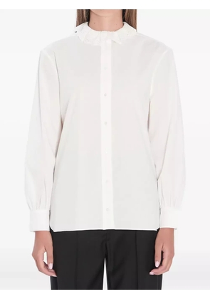 Saint Laurent lace-collar cotton-blend shirt - White